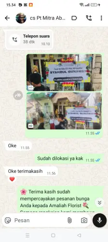 Testimonial Papan Bunga pontianak tenggara