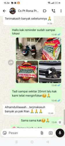 Testimonial Papan Bunga pontianak tenggara